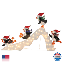 Chonsun 6.88 Ft Christmas Lighted Penguins Play On Slide Outdoor Decorat... - $223.02