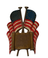 Sexton Pledge Of Allegiance Flag Wall Hanging Metal Plaque Patriotic 14.... - $65.12