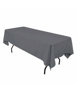 48&quot;x60&quot; - Charcoal - Polyester Tablecloth Picnic Events Family Dinner - £18.85 GBP