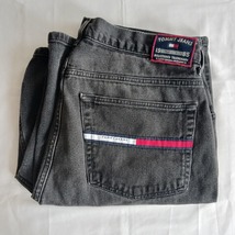 Mens Shorts Tommy Jeans 1985 Black Denim Jorts Retro Size 38 Waist Hilfiger - £19.98 GBP