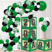 Graduation Decorations Class of 2024 - Set of 4 Green Graduation Boxes with 139P - £29.66 GBP