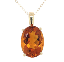 14k Yellow Gold 5.87 Carat Dark Orange Genuine Natural Citrine Pendant (#J6724) - £509.61 GBP