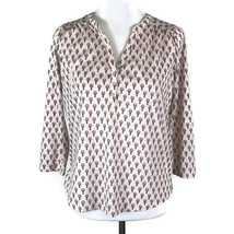 H &amp; M Womens Shirt Size Small S Pink Hot Air Balloons V Neck Button up Casual - £20.72 GBP