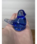 Vintage Bluebird of Happiness Glass Figurine Signed 1993 - £18.65 GBP