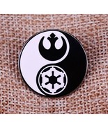 Star Wars Rebel and Empire Logos Yin Yang Design Metal Lapel Pin NEW UNUSED - £6.28 GBP