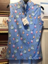 NWT Ladies KASTEL DENMARK Light Blue Cocktails Sleeveless Mock Golf Shirt - S image 2