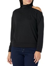 NINE WEST Women&#39;s Mock Neck Cut-Out Sweatshirt, Black, Small - £24.26 GBP