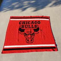 Vintage 90s Biederlack NBA Chicago Bulls Throw Blanket Red / Black 44 x 53 - £37.59 GBP