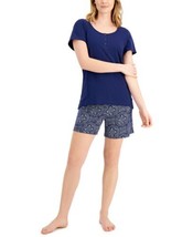 allbrand365 designer Womens Sleepwear Cotton Henley &amp; Shorts Pajama Set,X-Small - £18.73 GBP