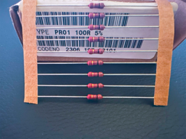 25Pcs PR01 100R 5% Vishay Power Metal Film Leaded Resistor 100Ohm 1W - $4.45