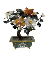 Antique 1920s Chinese Asian Carved Semi-Precious Stones Tree Cloisonné P... - $9,329.70 MXN