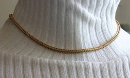 Elegant Gold-tone Mesh Chain Necklace 1970s vintage 16&quot; - £10.23 GBP