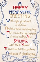 Antique Postcard Happy New Year Stamped 1910 - £3.00 GBP