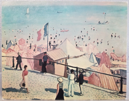 The Beach at Fecamp Albert Marquet 1960s Cardboard Art Print - £14.97 GBP