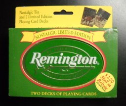 Remington Bicycle Playing Cards 1998 Two Sealed Decks Tin Container In Sleeve - $15.99