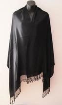 Black Women Soft Pashmina Classic Solid Cashmere Scarf Stole Wrap - £14.87 GBP