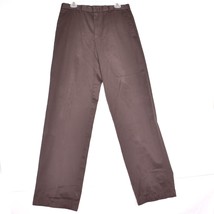 Dockers Men&#39;s Pants Flat Front Dark Brown Classic Fit Straight Leg Size 32x34 - $11.84