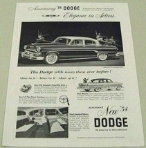 1953 Print Ad The 1954 Dodge Royal V8 Four Door Sedans Elegance in Action - £10.85 GBP