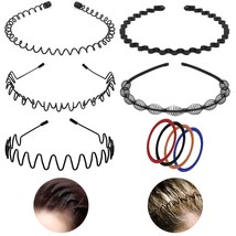 NEW B1919 5Pcs Hair Band, Black Headbands, 3rd Generation Metal Hair Band, Zig - $14.84