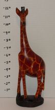 Vintage Hand Carved Wooden Giraffe Figure Africian 12" Statue Made In Kenya - $14.82