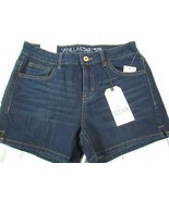 NWT Vanilla Star Mid Rise Midi Jr Sz 0 Dark Wash Five Pocket 4&quot; Short Or... - $9.49