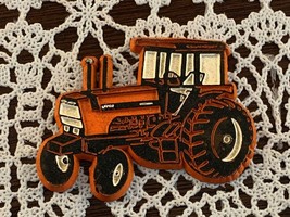 Vintage Orange Red Tractor Magnet Rubber 2 Inch Farm Machinery Farmer Country - £5.60 GBP