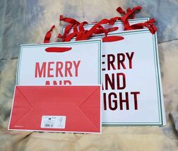 Wondershop Merry And Bright Gift Bags With Red Ribbon Handle, 6 Pack 10"x 10" image 2