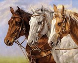 36&quot; X 44&quot; Panel Horses Equestrian Animals Ride the Range Cotton Fabric D... - $14.95