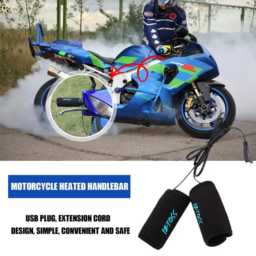 Waterproof Usb Heated Gloves For Motorcycle Handlebar Hand Warmers Winter Grip - £18.76 GBP