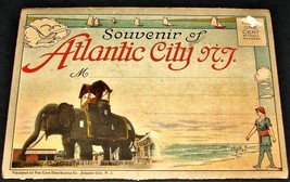 ATLANTIC CITY New Jersey Antique POSTCARD FOLDER Boardwalk Curt Teich Co... - $29.99