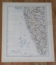 1904 Original Antique Map Of India / Andra Pradesh Madras / Goa Mumbai Bombay - £15.00 GBP