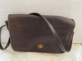 Vintage Coach Convertible Clutch Brown Leather NYC Bag 80&#39;s Crossbody - £156.53 GBP
