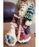 Santa Clause Small 3&quot; Tall Tree Pink Gift Bag Christmas Decoration Tabletop - $275.30 MXN