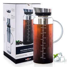Cold Brew Coffee Iced Tea Maker &amp; Fruit Pitcher - Large Capacity 51 Ounces - Wit - £47.38 GBP