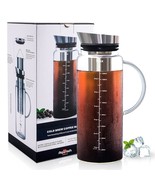 Cold Brew Coffee Iced Tea Maker &amp; Fruit Pitcher - Large Capacity 51 Ounc... - £43.63 GBP