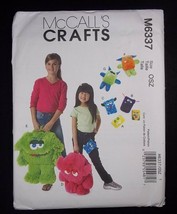 McCall's Crafts Pattern M6337 Monster Backpacks Cases & Stuffed toys One Size - $7.50