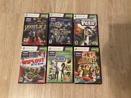 Set of 6 XBox 360 Kinect Disks Wipe out Yoostar Sports Fantastic pets - £25.60 GBP