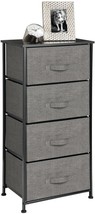 Mdesign Tall Dresser Storage Tower Stand - Sturdy Steel Frame,, Charcoal Gray - £55.02 GBP