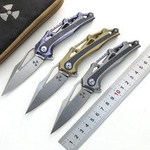 Drop Point Folding Knife Pocket Hunting Survival Wild M390 Steel Titanium Handle - £169.85 GBP