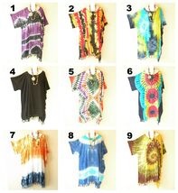 LG2 Tie Dye Batwing 42" Length Midi Kimono Dolman Women Abaya Dress Up t... - $29.90
