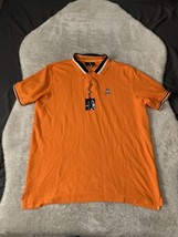 New Mens Psycho Bunny Orange Short Sleeve Barrow Tipped Polo Shirt Size ... - £52.81 GBP