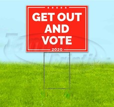 Get Out And Vote 18x24 Yard Sign With Stake Corrugated Bandit Business Election - £22.64 GBP+
