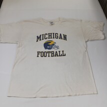 Vtg Gildan Ultra Cotton Michigan Football Men's XL White Cotton Graphic T-Shirt image 13