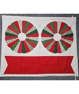Vintage Cranston VIP  Cut N Sew Old Fashioned Christmas Wreath Fabric Panel - $15.13