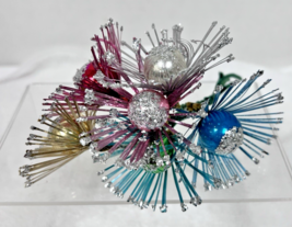 6 Colorful Christmas Atomic Starburst Tinsel Glitter Bundle PINK Blue Gr... - $24.26