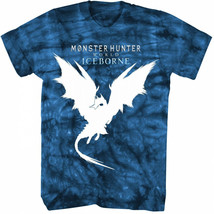 Monster Hunter Dragon Mineral Wash T-Shirt Blue - £16.50 GBP