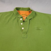 Orvis Mens Thick Heavy Cotton Shirt Polo Size Large Green Short Sleeve - £10.99 GBP