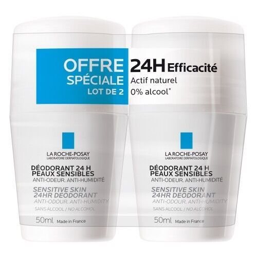 La Roche Posay 24H Physiological Deodorant Roll-On 2x50ml - $37.50