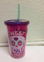 10OZ. REUSABLE BPA FREE &quot;SWEET &amp; SASSY&quot; PRINTED CUP, FREE SHIPPING - £10.32 GBP