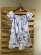 Vineyard Vines Painted Patchwork Ruffle Off The Shoulder Romper Size S B... - $14.85